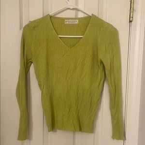 Jon & Anna Lime V-Neck Sweater